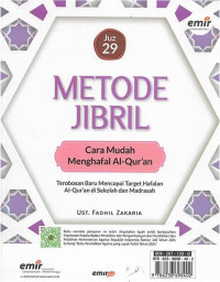 Image of METODE JIBRIL CARA MENGHAFAL AL QURAN JUZ 29